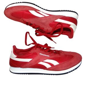 Reebok Royal Classic Jogger Red White Suede Nylon Low Top Sneakers Mens 9